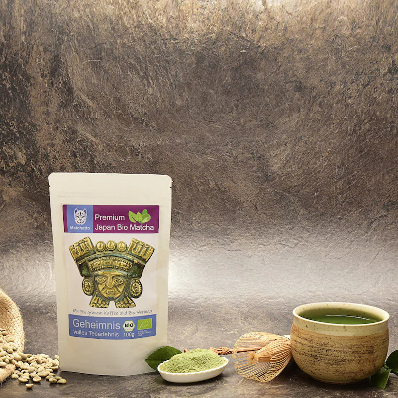 Matcha und grüner Kaffee Wachmacher Tee