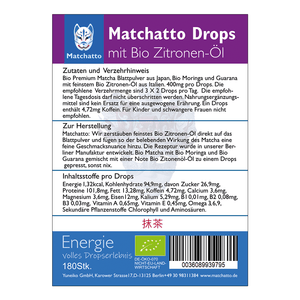 Matcha Drops Guarana & Zitrone (Presslinge) Bio 180 Stück