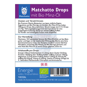 Matcha Drops Minze Presslinge Bio 180 Stück