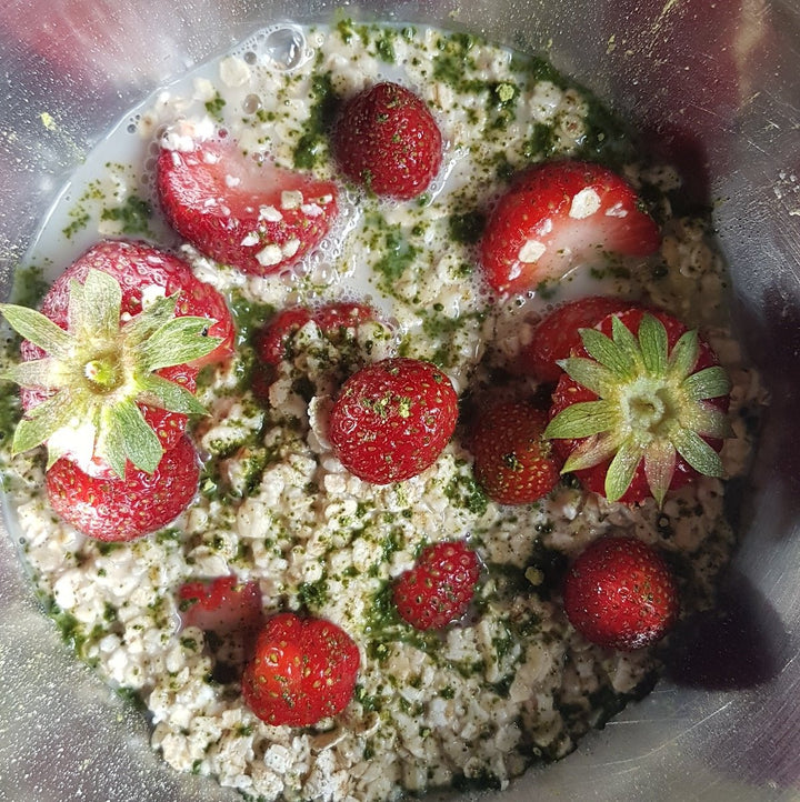 Matcha fruit breakfast