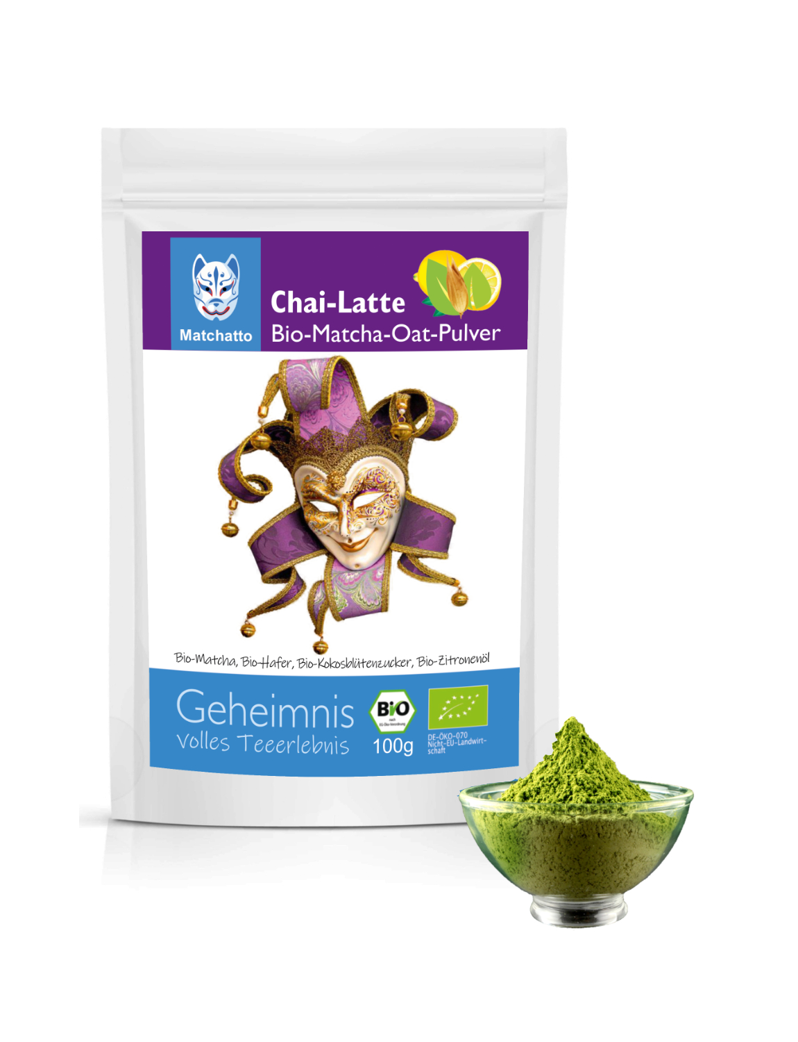 Bio Chai Latte Matcha Oat Zitrone