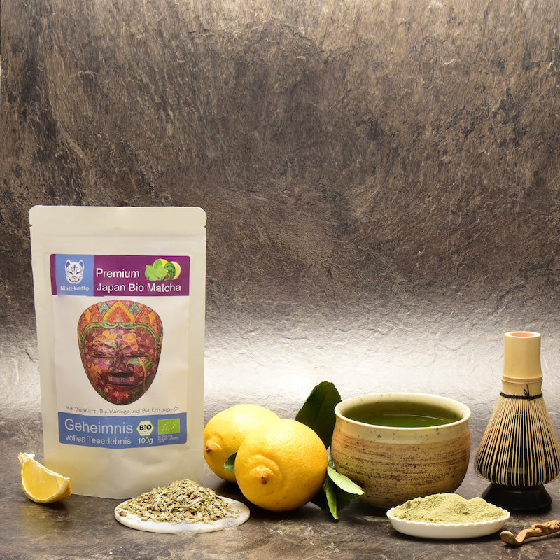 Matcha Tee in Beutel  mit Mate und Zitrone