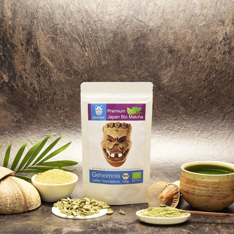 Matcha Tee Moringa Kardamom mit Kokoszucker