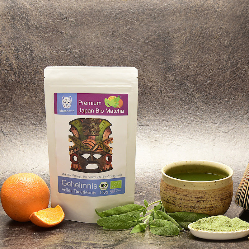 Matcha Tee mit Salbei und Orange
