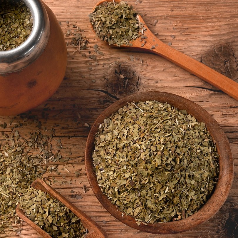 Gemahlene Mate Blätter