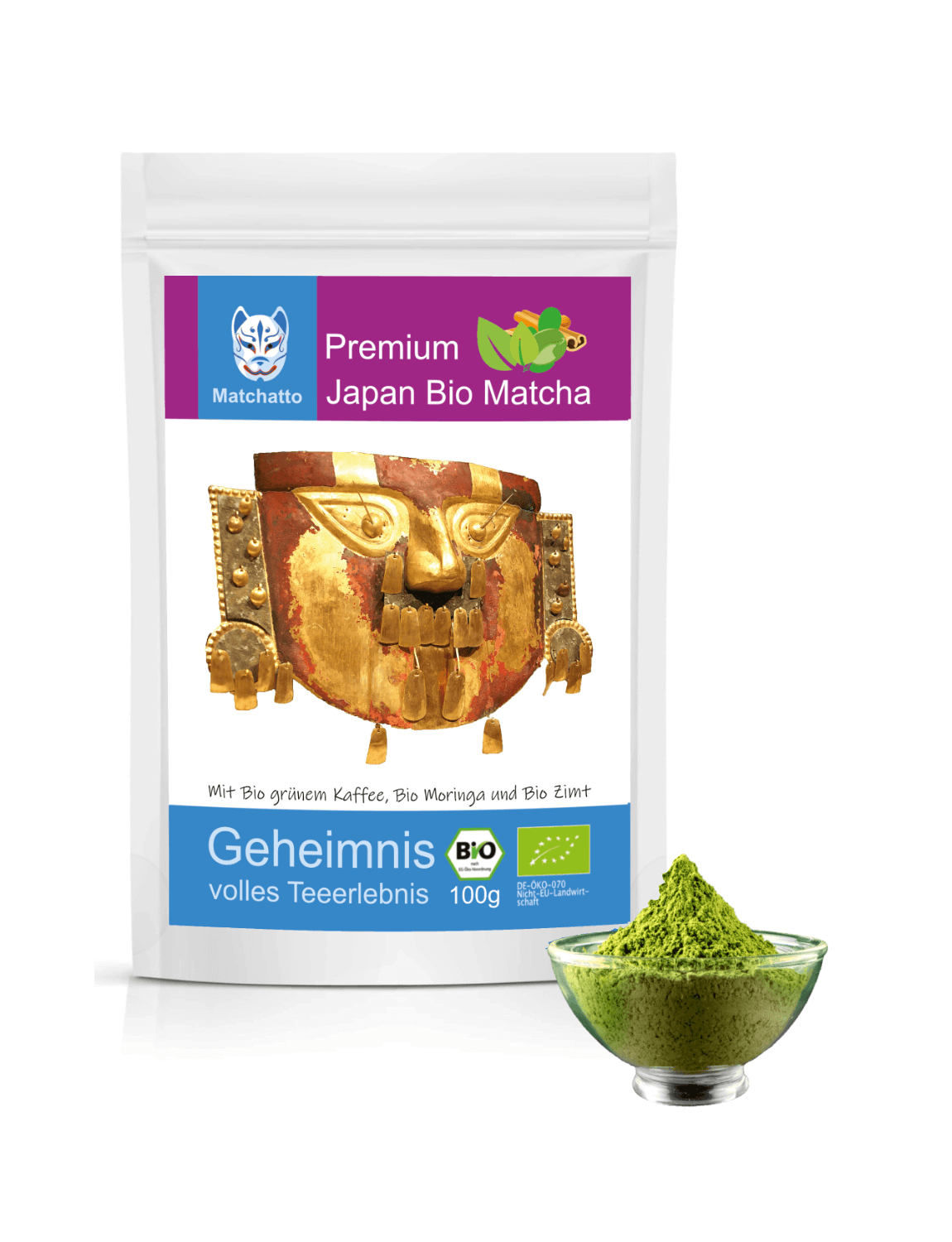 Matcha mit grünem Kaffee und Zimt