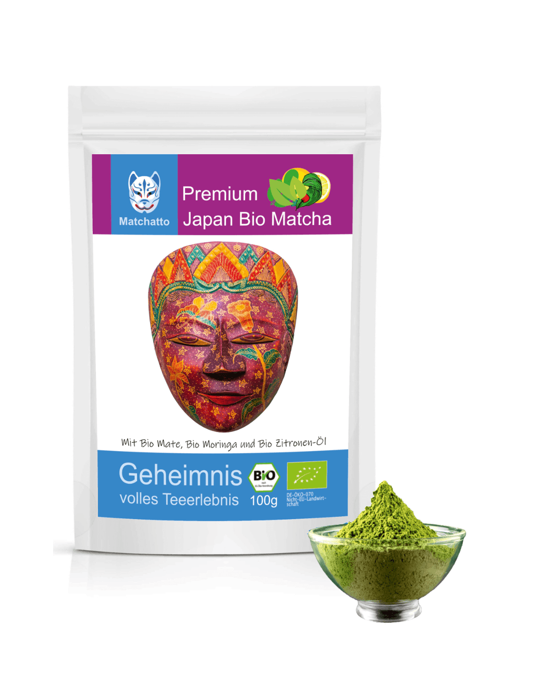 Matcha mit Mate und Moringa + Zitrone